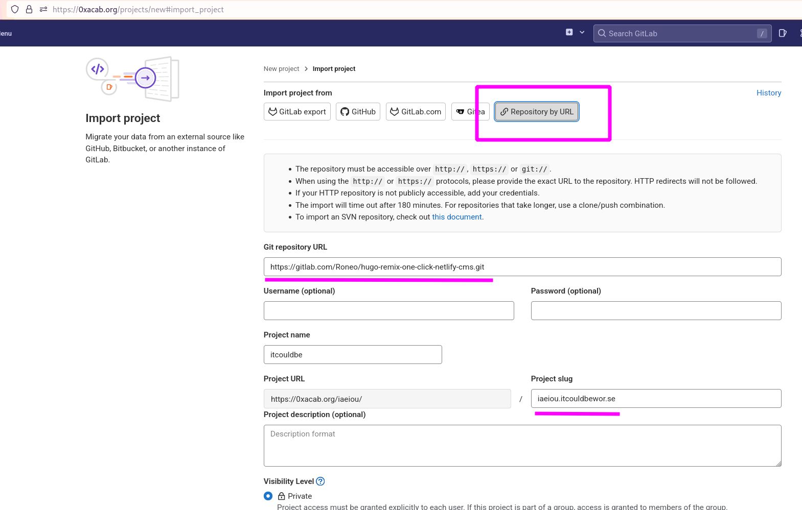 Configure Gitlab Pages